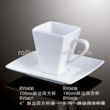 Porzellan quadratische Kaffeetasse mit kundenspezifischem Logo gedruckt